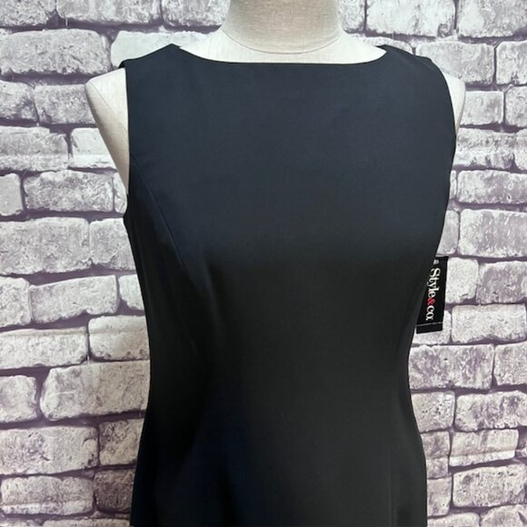 Style & Co. NWT Black Sleeveless Sheath Dress Size 6 - Picture 2 of 9